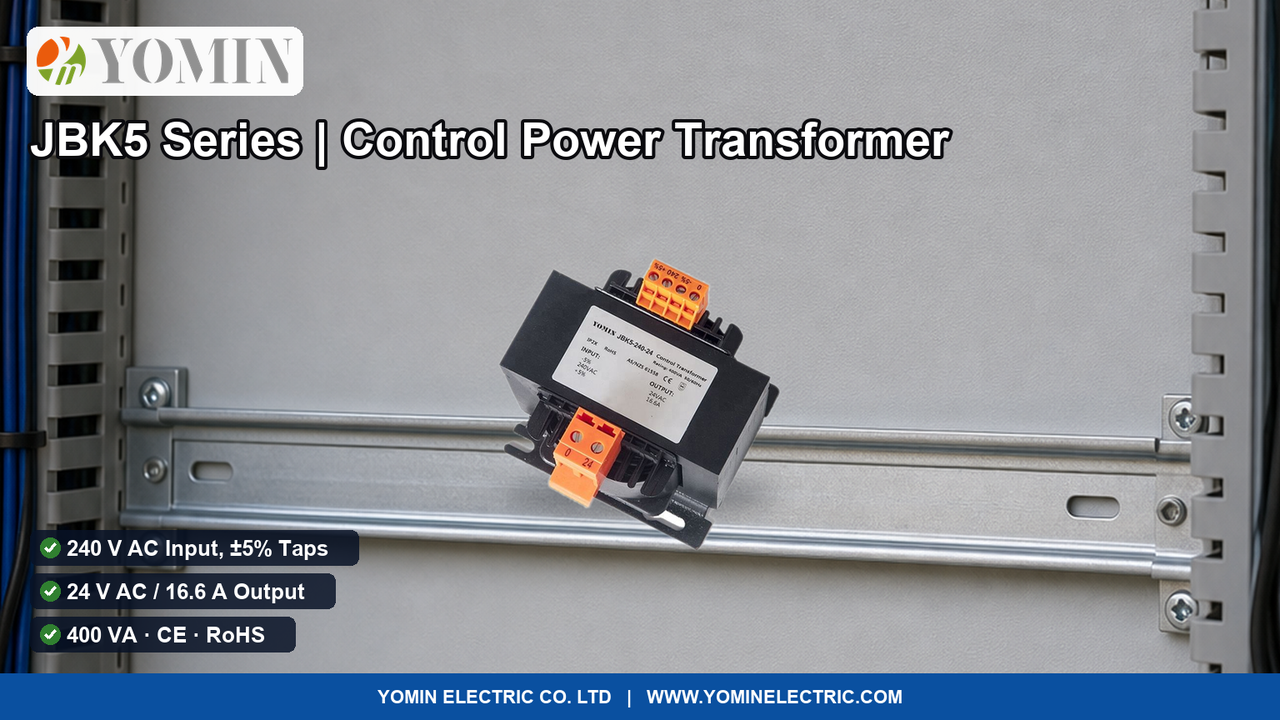 Single-phase JBK5 series control power transformer with orange terminal blocks
