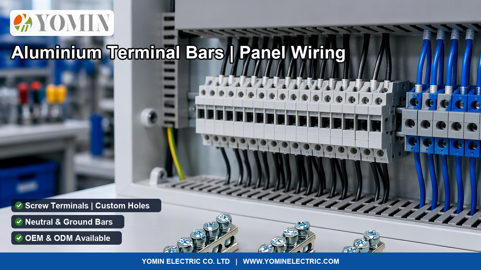 DIN rail terminal block guide: TS35 vs TS15 rail standards, conductor sizing, current and voltage rating, screw vs spring-clamp vs push-in, and derating in full enclosures.