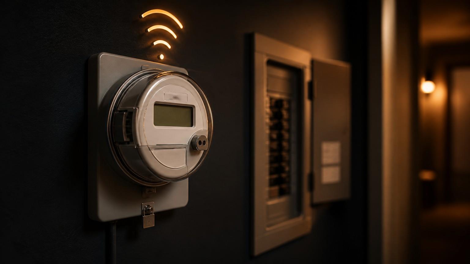 Smart electricity meter communicating energy data