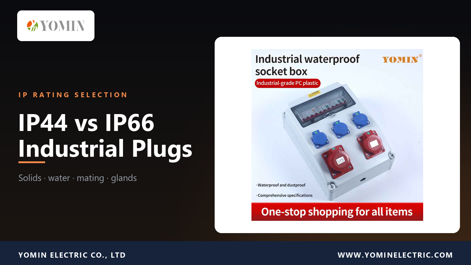 Coffret de prises industrielles étanche IP65 avec prises 230 V et 400 V et interrupteur différentiel