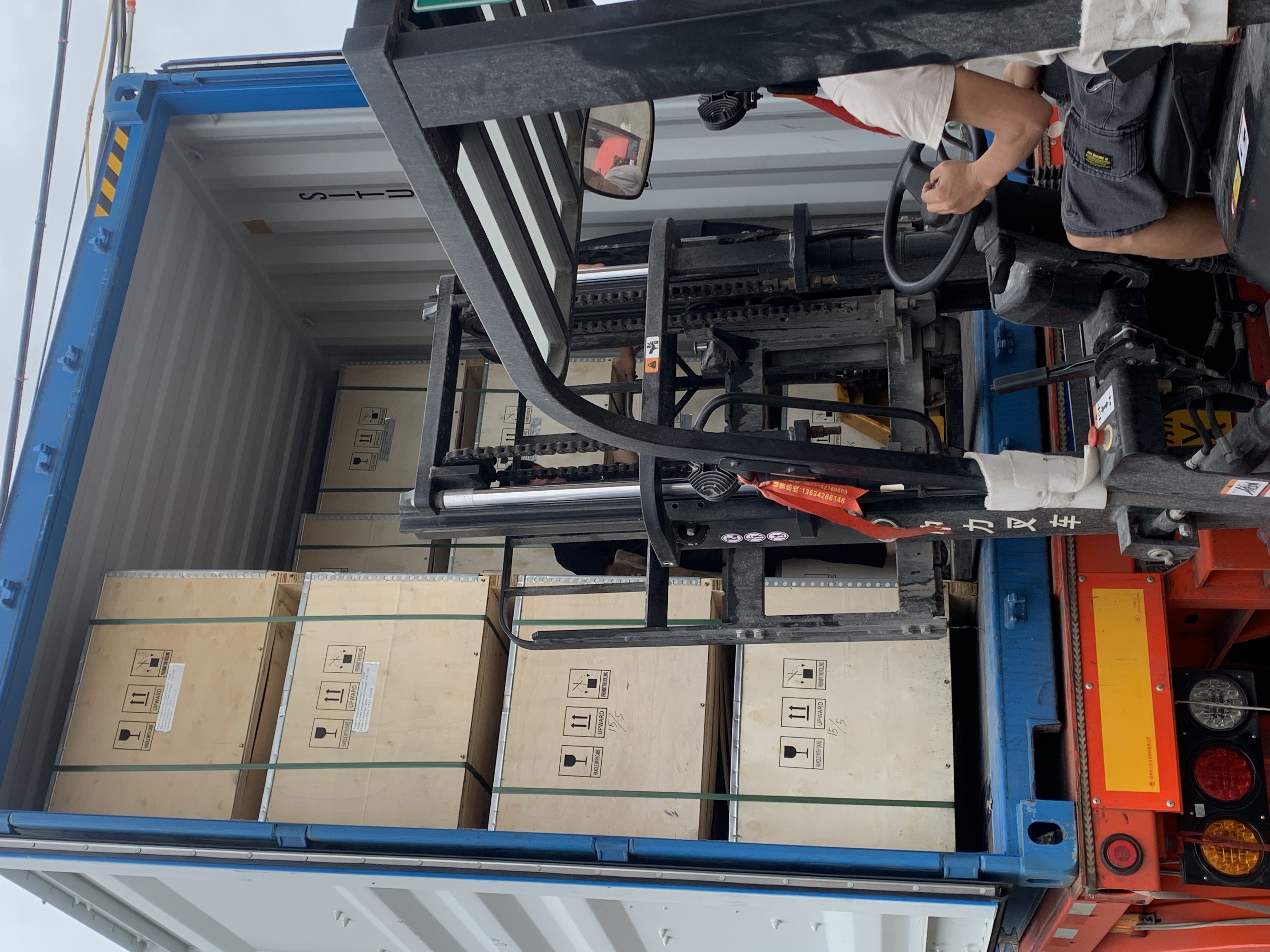 Nepal container loading — current transformers ready for shipment
