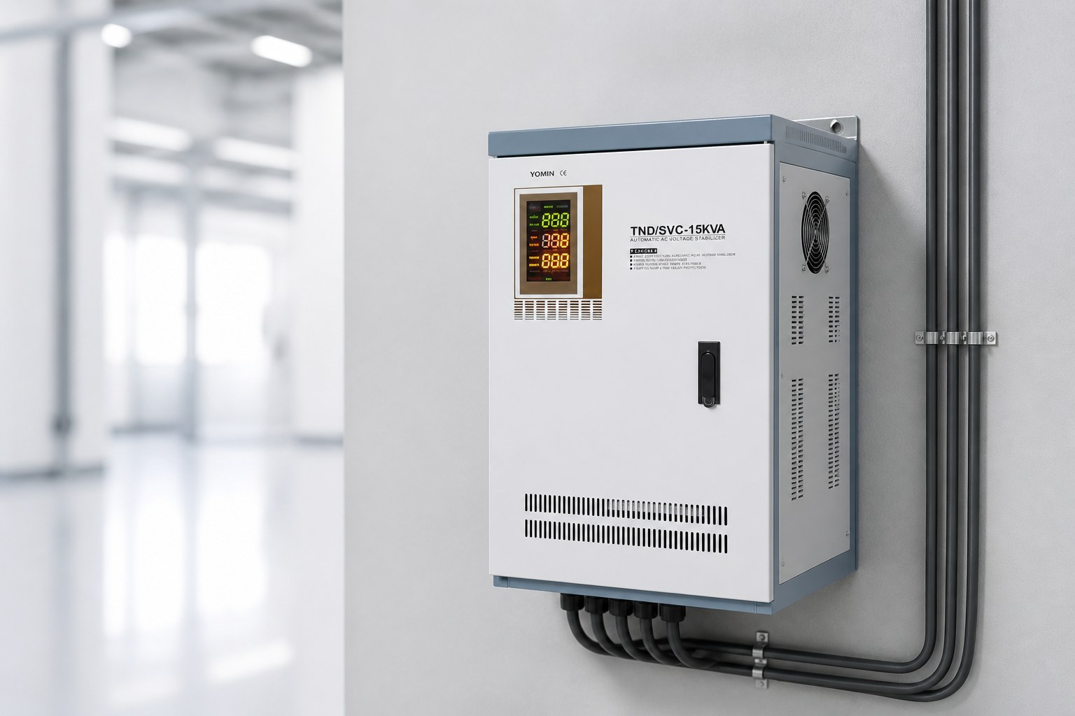 Servo voltage stabilizer in a clean electrical room
