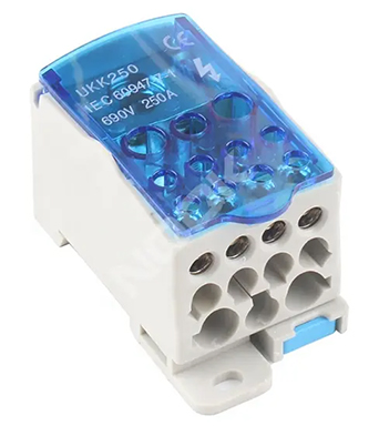 Blue Cover Waterproof 80A 125A 160A 1250A 400A 500A Multiple-output Brass Connector Junction Box Metal Material