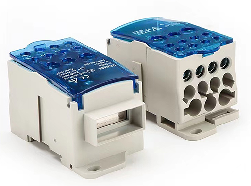 Blue Cover Waterproof 80A 125A 160A 1250A 400A 500A Multiple-output Brass Connector Junction Box Metal Material