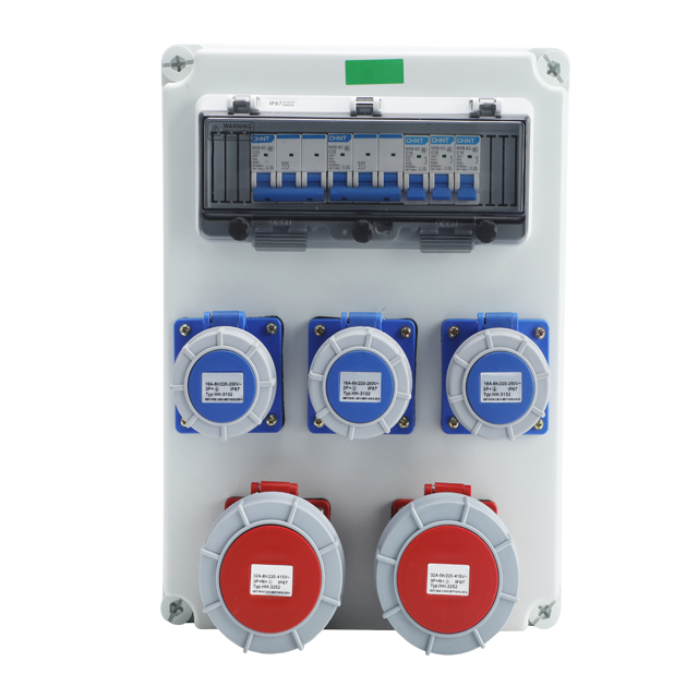 Industrial Waterproof Socket Distribution Box Electric Plug Outlet With Circuit Breaker