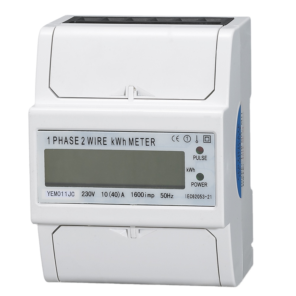 Single Phase Home Use Energy Meter With LCD Display Hour Meter