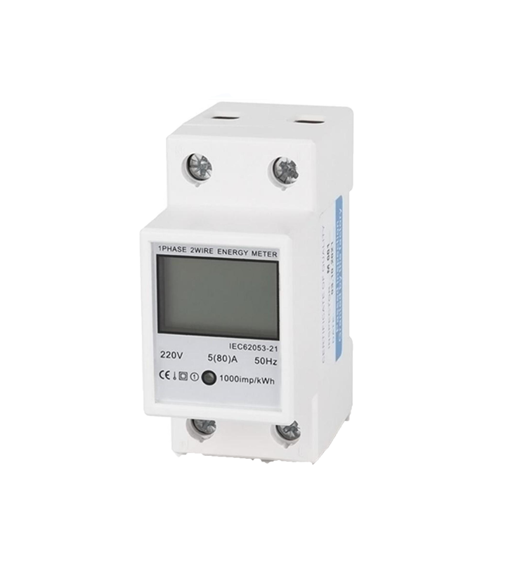 80A Din Rail Type LCD Display 230V Output Voltage Power Consumption Energy Electric Meter kWh Single Phase Energy Meter