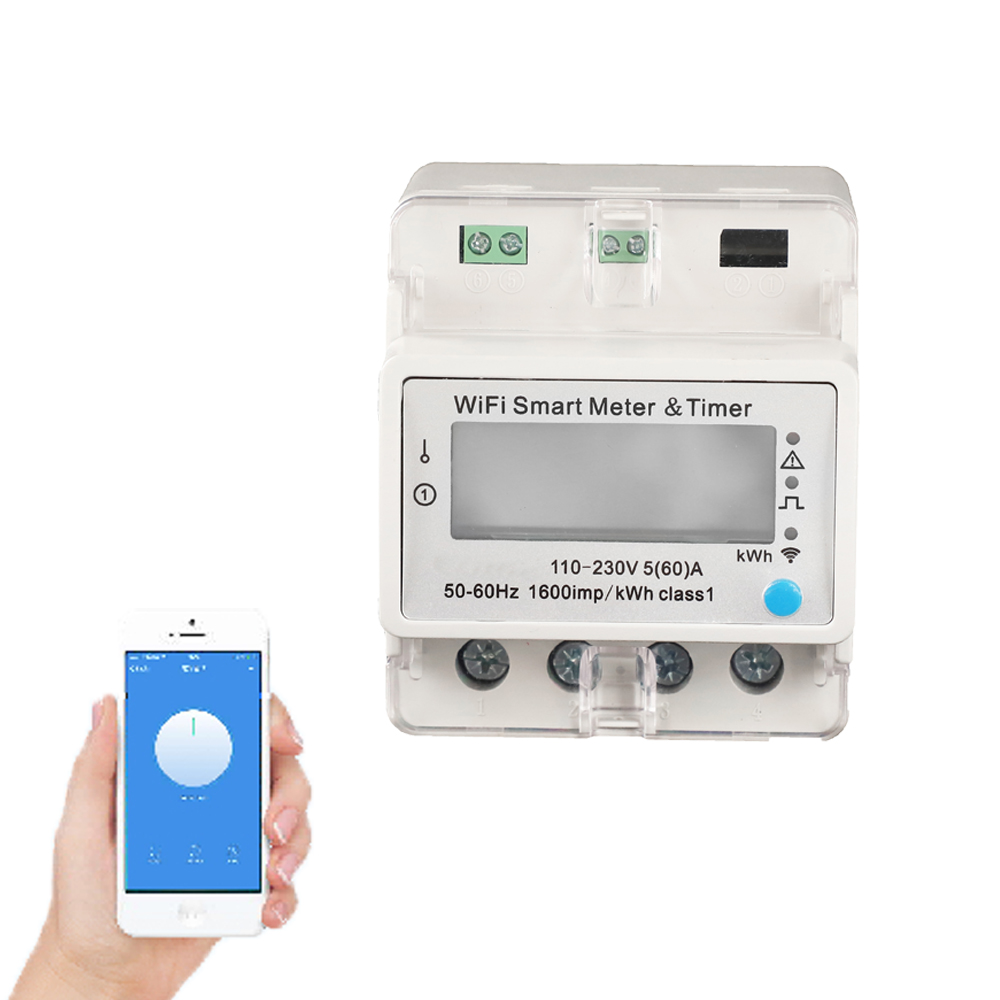 Electricity Single Phase Din Rail Wireless Smart WIFI Energy Meter Digital Electricity Meter TImer Energy Meters