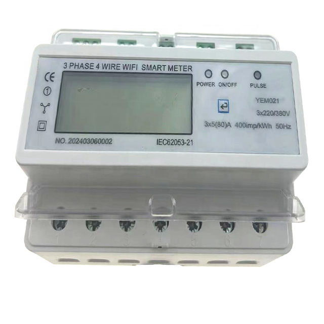 Real-Time Energy Monitoring Digital Only 3*5(80A) 7P Three Phase Four Wire WIFI Din Rail Smart Energy Meter Without Relay