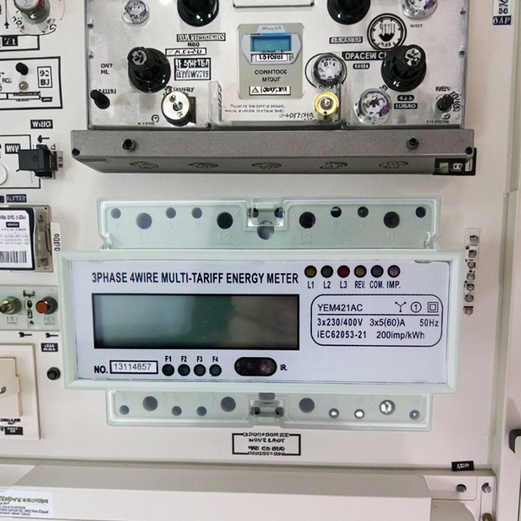 Dual Display Options 3 Phase 4 Wire Three-Phase Din Rail M-Bus Active and Reactive Infrared Kwh CT Included Energy Meter