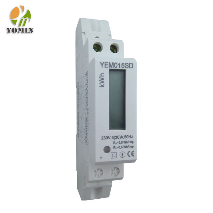 Factory's Small YEM015SD Single Phase 30A 35mm Standard DIN Rail Active Net Metering Energy Meter with Counter