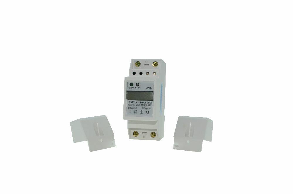 New Type Active Electric Single Phase 2p Din Rail Digital Energy Meter with Lcd Display and Pulse Output