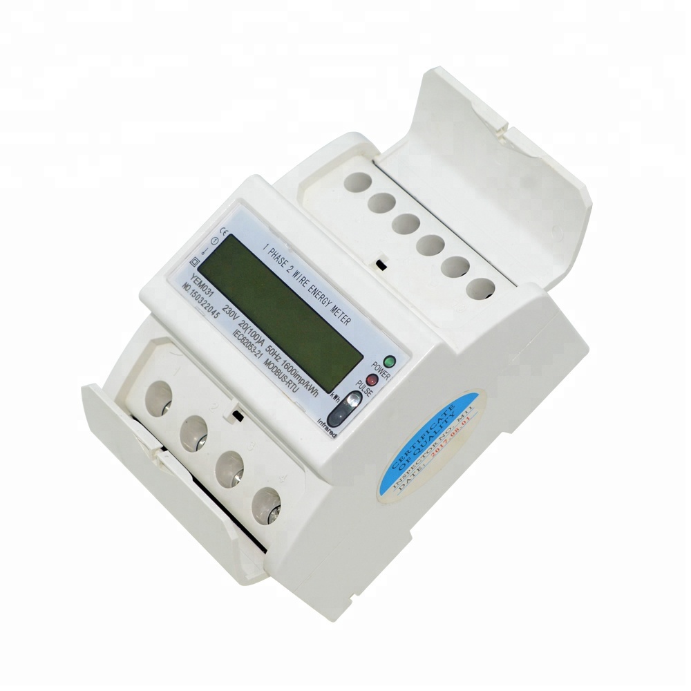 Din Rail Single Phase Modbus Electricity Meter Multi-Rate Energy Meter Digital Kwh Meter With RS485