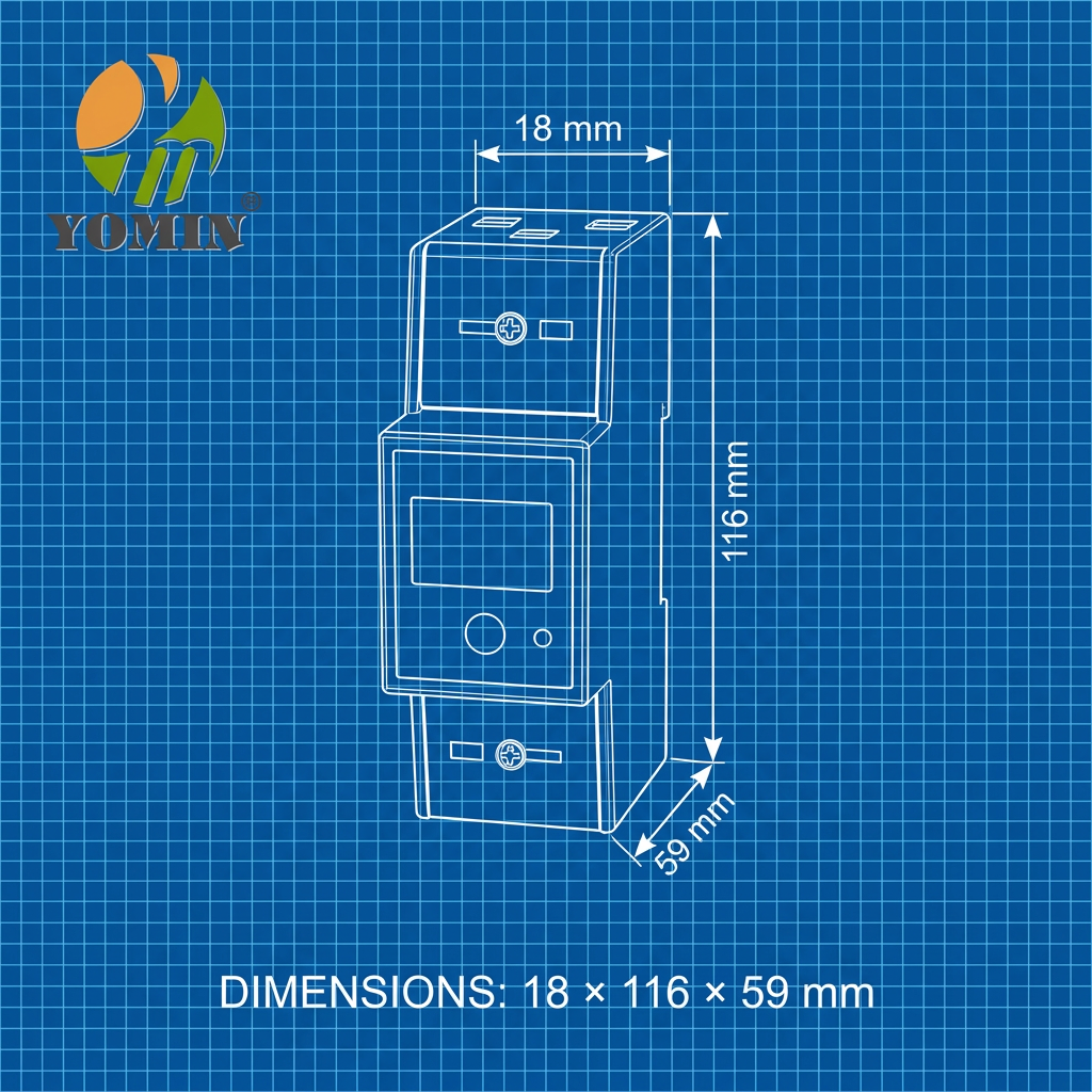 Single Phase 2Wrie Din Rail Digital Energy Power Meter Showing Electricity Digital Electric Energy Meter for Alternating Current