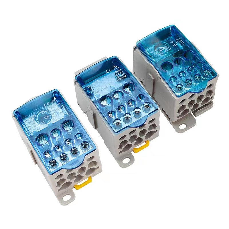 Blue Cover Waterproof 80A 125A 160A 1250A 400A 500A Multiple-output Brass Connector Junction Box Metal Material