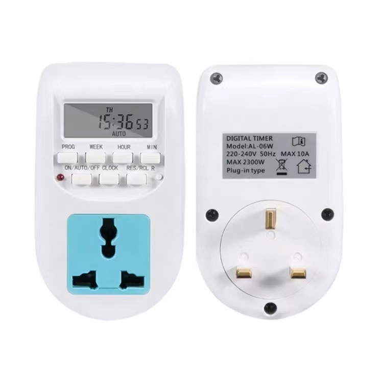 7 Days Weekly Programmable Mini LCD Display Digital Timer Switch Multi-Functional Automatic Plug Sockets for Home Use