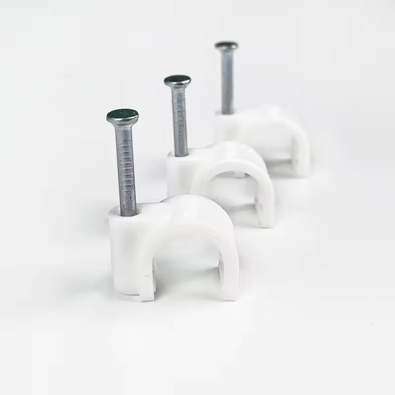 Thicker Performance Full Size Round Cable Clips With Steel Nail