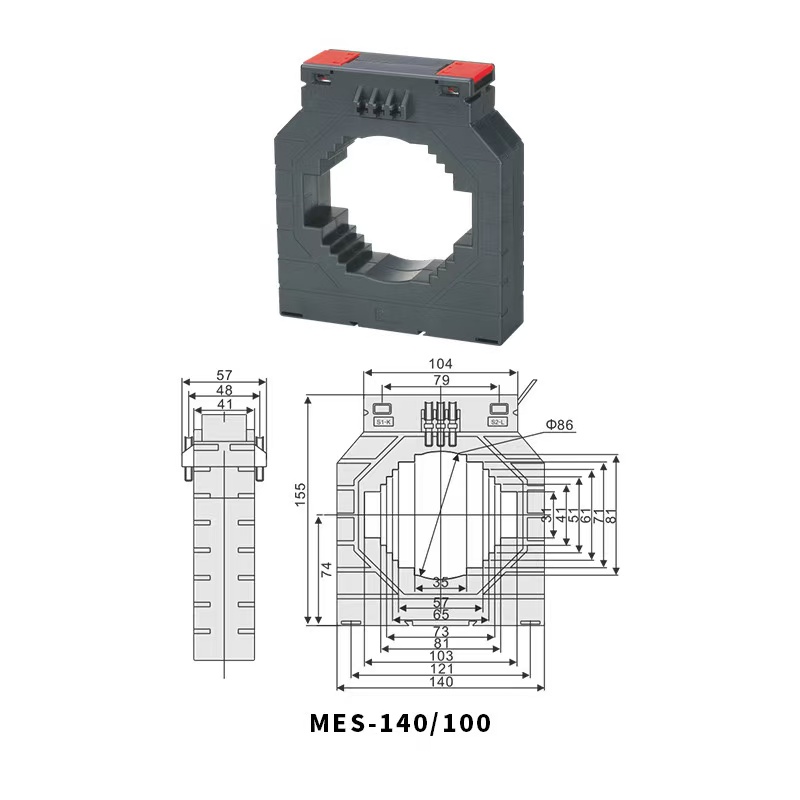 MES 140/100 Series 3000-5 Single Phase Split Core Current Transformer Input 6kv Output 9v