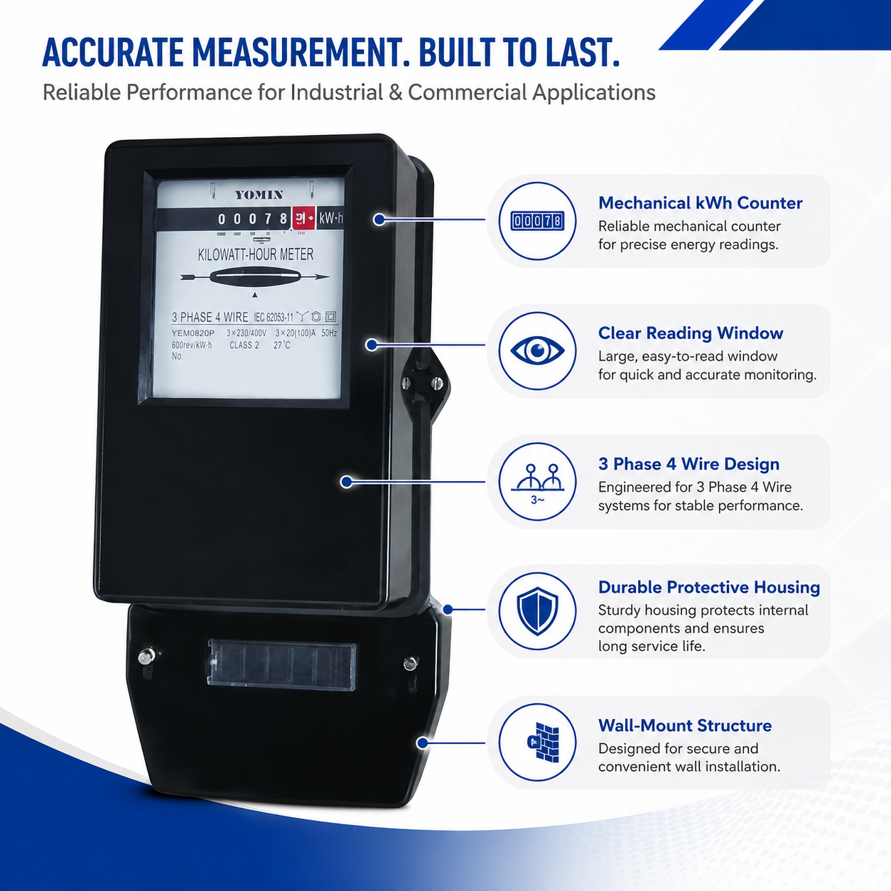 Iraq Yemen Middle East Countries Use Type 3-Phase Three Phase Mechanical Induction Electromagnetic Electricity Energy Meter