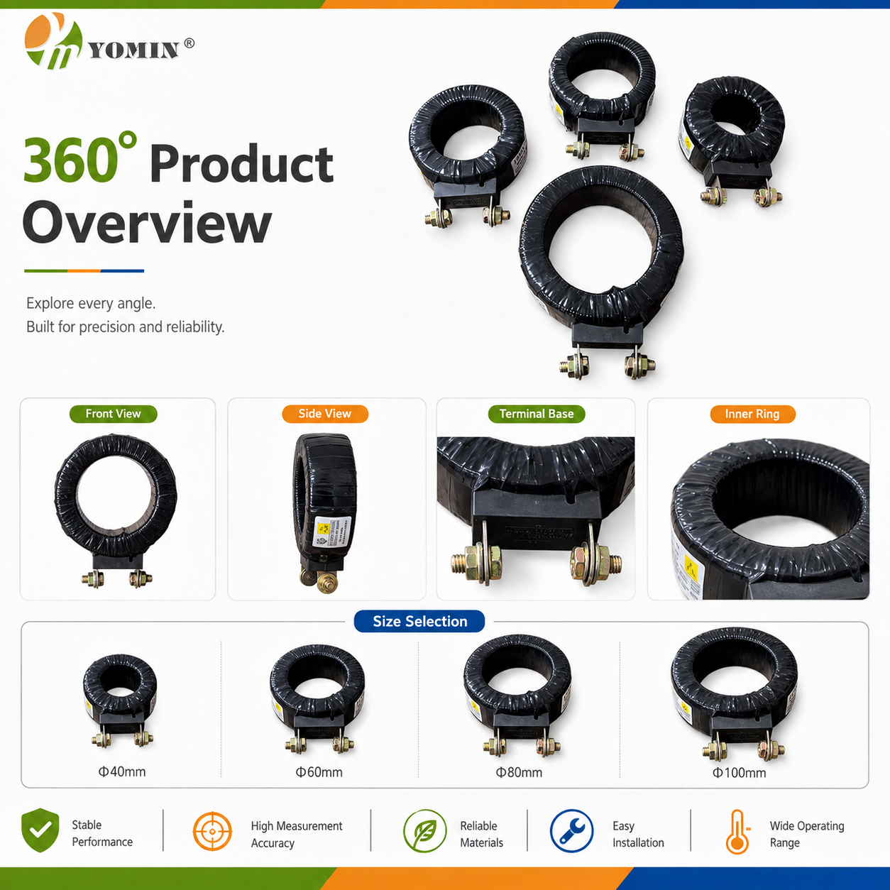High Precision Single Phase Customized Ratio Open Type Plastic Shell Current Transformer for Power System Protection