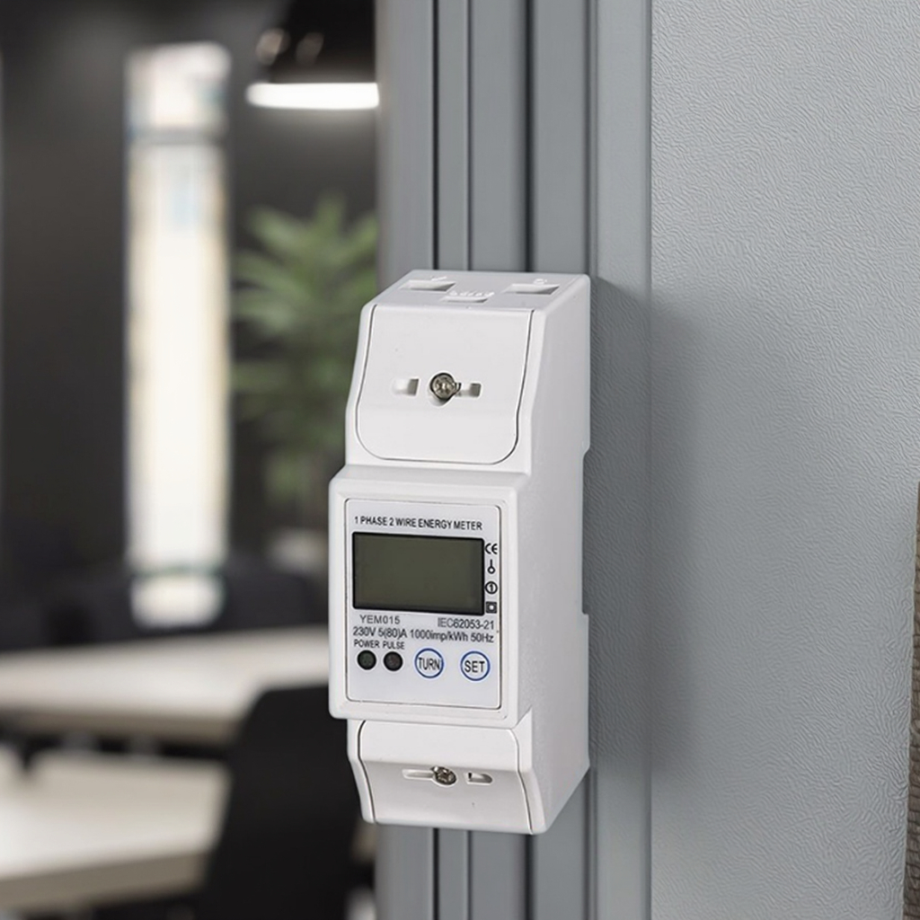 New Single-Phase DIN-Rail 2P Modbus Electric Power Meter LCD Digital Energy Meter with RS485 for Home or Office Use
