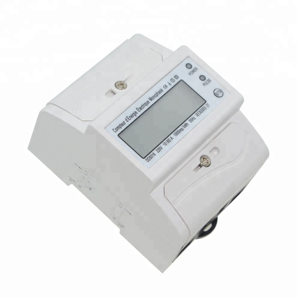 Rail-Mounted Electronic Single Phase LCD Display Transparent Cover and Backlight Safety-Compliant Energy Meter