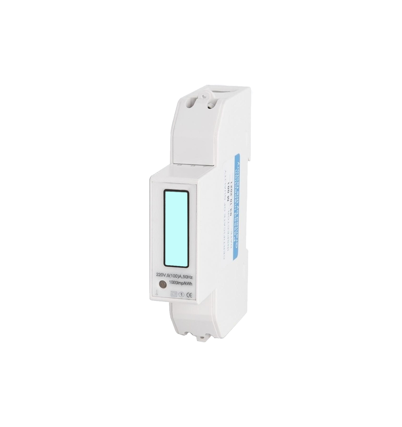 Single-Phase DIN Rail kWh Meter with Energy LCD Backlight Display 100A Maximum Current 5+1 Wireless Meter