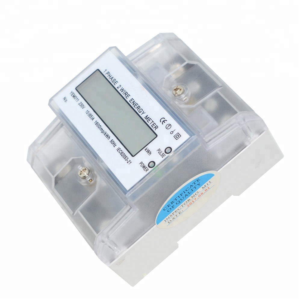Electricity Rail Energy Meter LCD Display 50HZ/60HZ Power Single Phase Din Rail Digital Smart Electric Meters