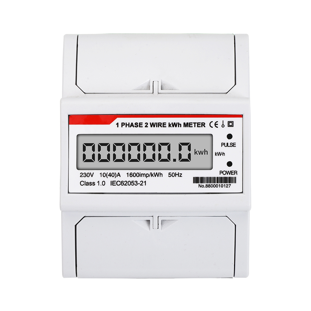 50Hz Display 1 Phase 2 Wire Din Rail Kwh Energy Meter Household With Voltage Current