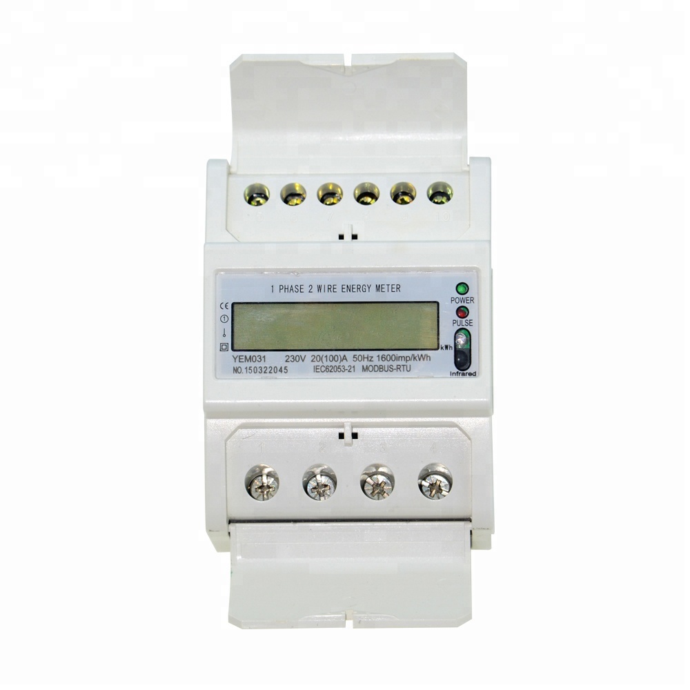 Din Rail Single Phase Modbus Electricity Meter Multi-Rate Energy Meter Digital Kwh Meter With RS485
