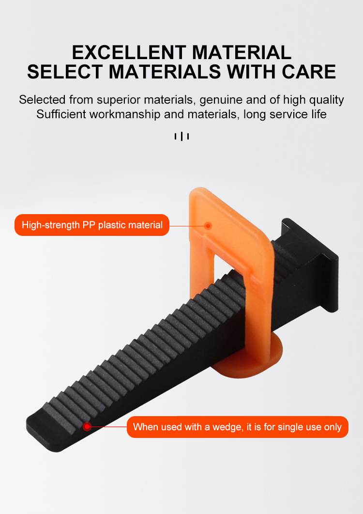 Factory Direct Supply 0.5-2mm Tile Leveling System Clips Accessories Positioner Tile Spacer Base Plastic Leveling Spacer Clips