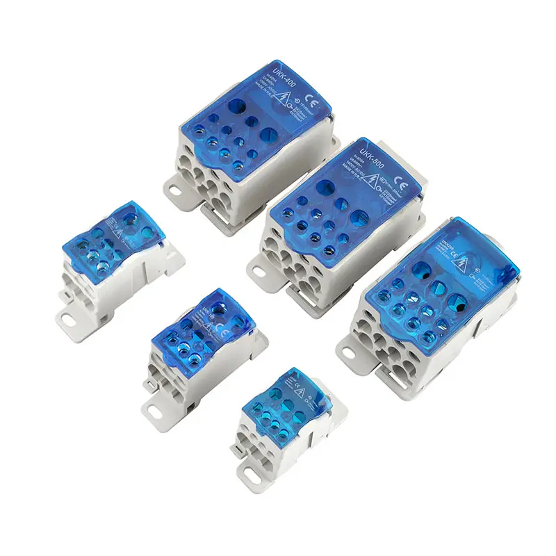 Blue Cover Waterproof 80A 125A 160A 1250A 400A 500A Multiple-output Brass Connector Junction Box Metal Material