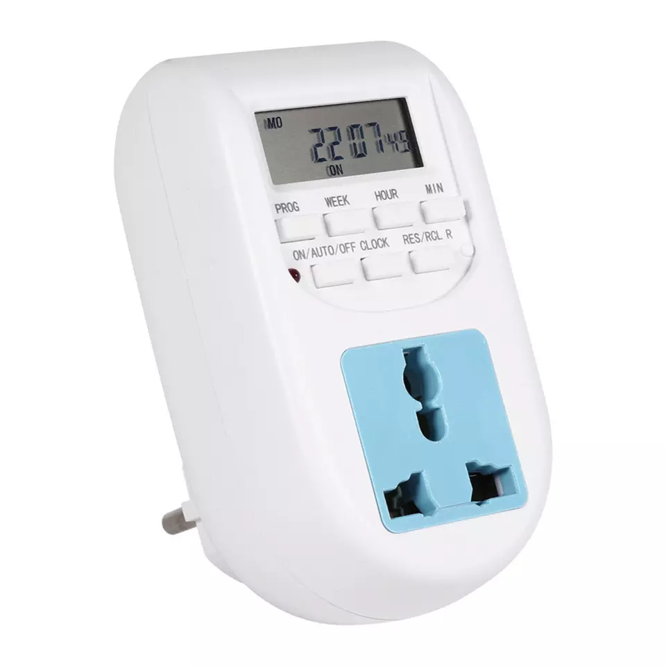 7 Days Weekly Programmable Mini LCD Display Digital Timer Switch Multi-Functional Automatic Plug Sockets for Home Use
