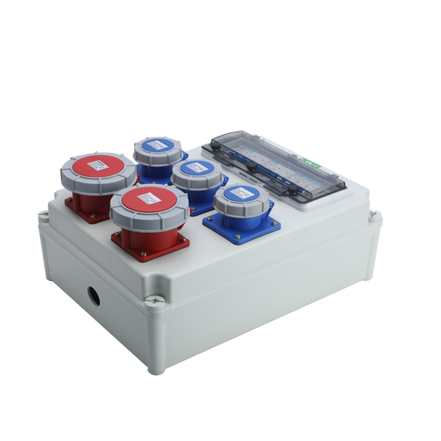 Industrial Waterproof  Socket Distribution Box  Electric Plug Outlet With Circuit Breaker