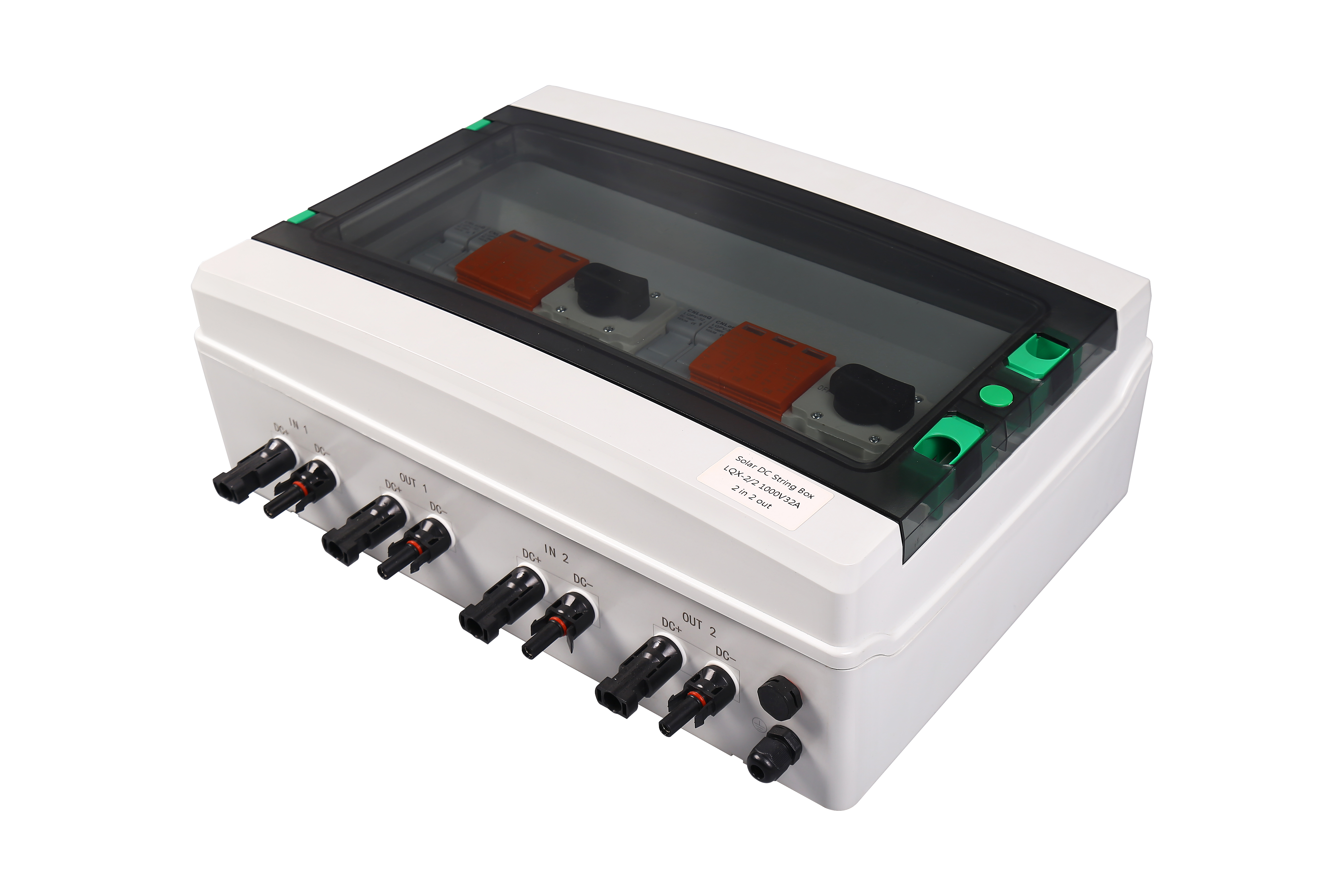 1000V DC Solar Panel Combiner Box Certified PV Combiner Box With 2 in and 2 Out Strings Solar Freezer Type
