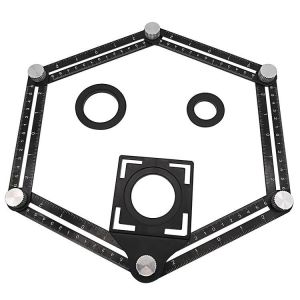 ABS or Aluminum Six-Sided Woodworking Multifunctional Drifice Positioning Ruler, Multi-Angle Measuring Template Ruler