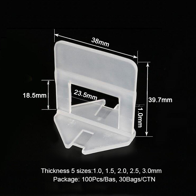 1mm 1.5mm 2mm 2.5mm 3mm Plastic Tile Leveling System Clips and Wedges Ceramic Tile Leveling Tools Tile Leveling System Spacer