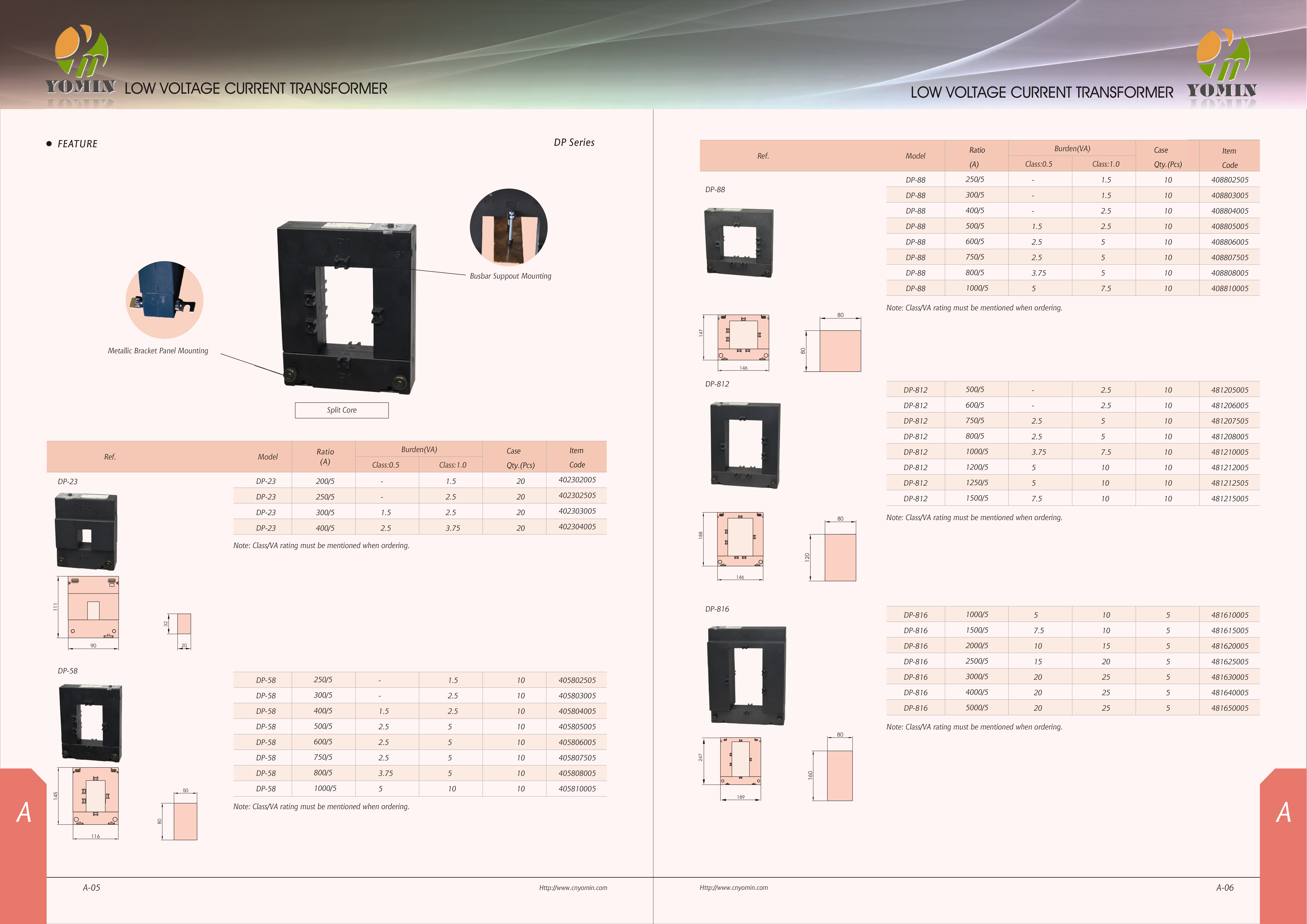 Manufacturer DP-816-4000/5 50Hz/60Hz Electronic Use Autotransformer Split Core CT Current Transformer