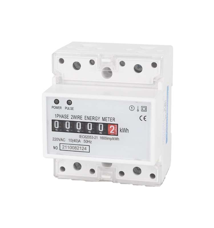 Single-Phase 4P Analog Wireless Electric Kilowatt-Hour Meter 230VAC 50Hz Din-Rail New Condition Energy Wattmeter