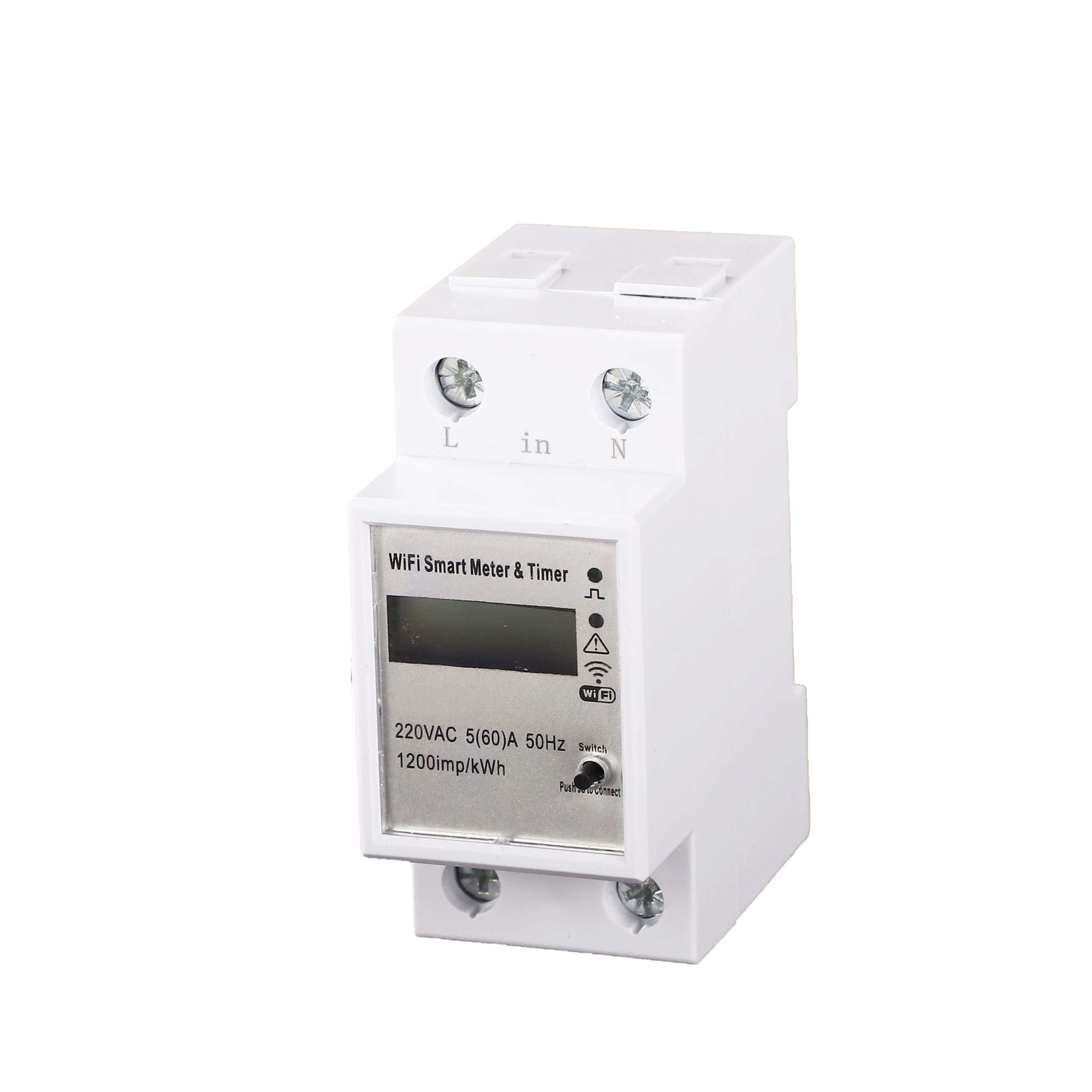 In Stock Digital Only 2P Smart Home Energy Meter WIFI Single Phase Din Rail APP Control Energy Timer Energy Meters