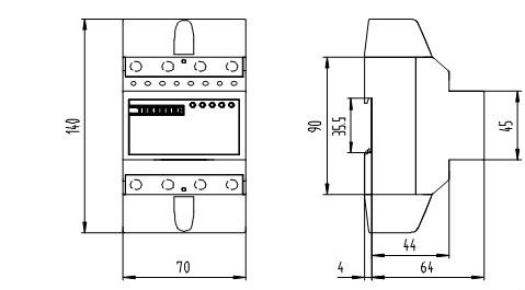 In Stock Fast Delivery Single Phase 2P Track Type Smart DIN Rail RS485 Digital Electric Energy Meters with LCD Display