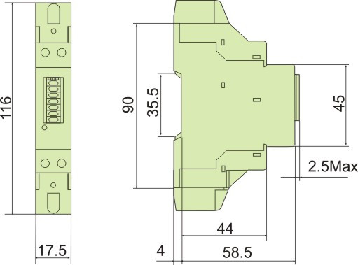Factory's Small YEM015SD Single Phase 30A 35mm Standard DIN Rail Active Net Metering Energy Meter with Counter
