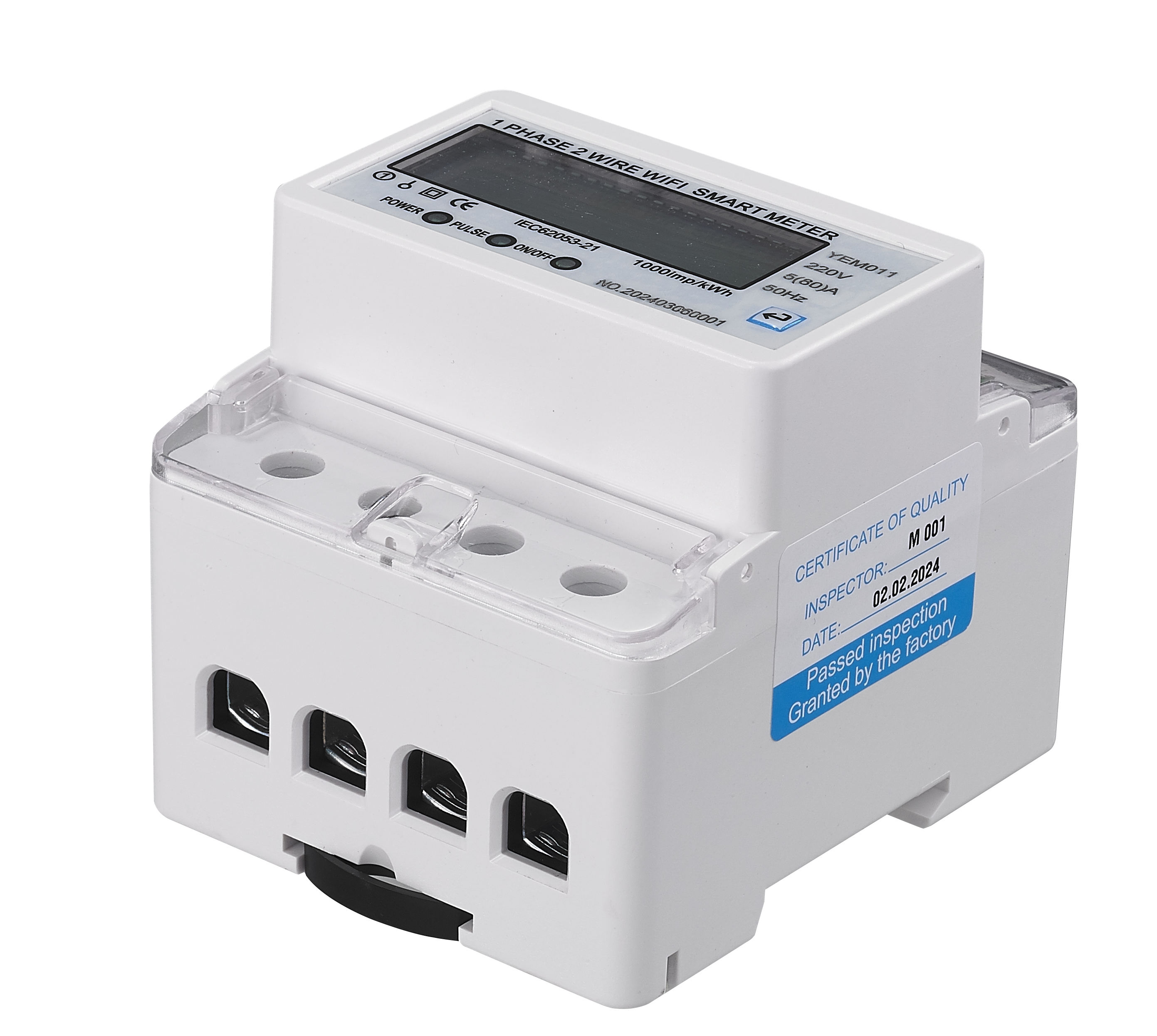 Smart Single Phase Two-Wire Energy Meter 4P Without Relay WIFI Connectivity Product Category Energy Meters