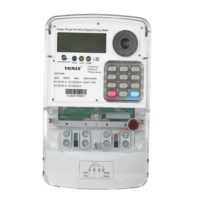 STS 220V DDSY666 Model Single Phase Two Wire Kwh Prepayment Energy Meter