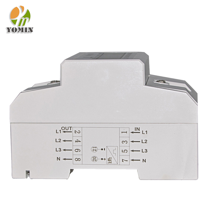 YEM024SJ-N 4 Poles Modules Small Size Three 3 Phase 400V 3*5(80)A Din Rail Electricity Electric Digital Watt kwh Energy Meter