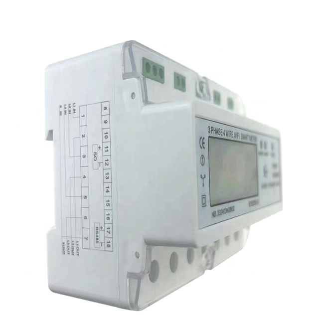 Real-Time Energy Monitoring Digital Only 3*5(80A) 7P Three Phase Four Wire WIFI Din Rail Smart Energy Meter Without Relay