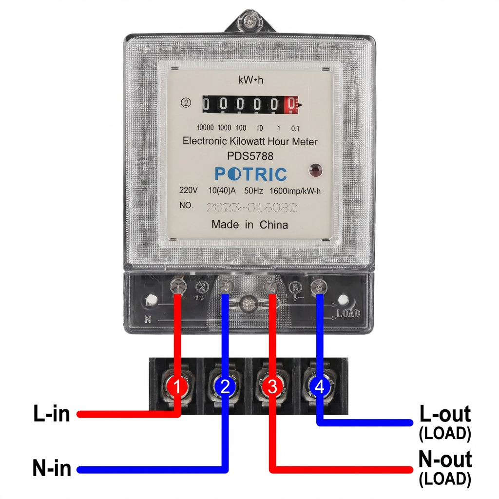220V Single Phase Watt Kwh Wattmeter Monitor Digital Kilowatt Hour Electricity Digital Power Electric Energy Meters