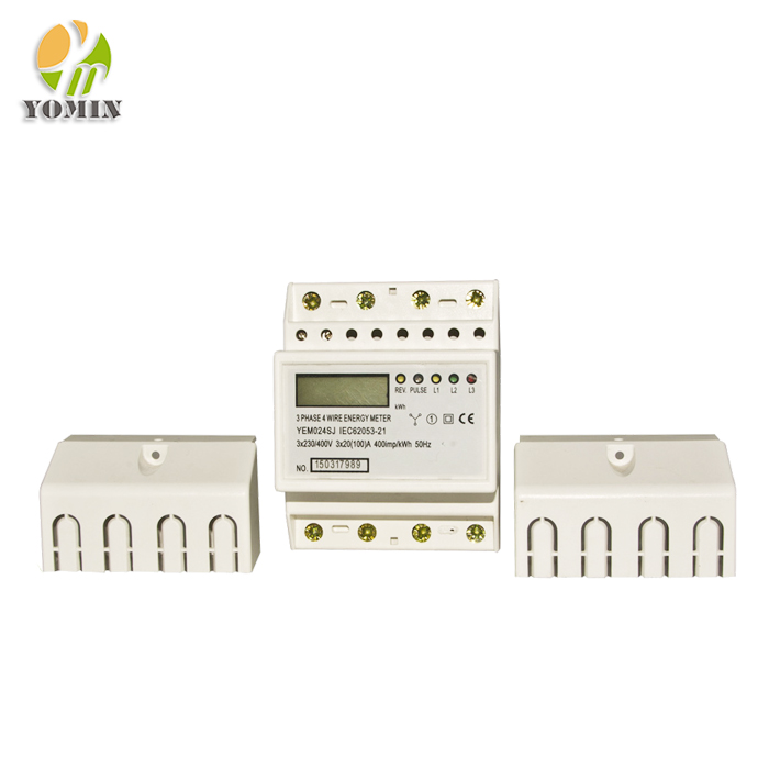 35mm 100A Din Rail Type Digital Only Three Phase Electricity Meter Energy Meter for Measuring