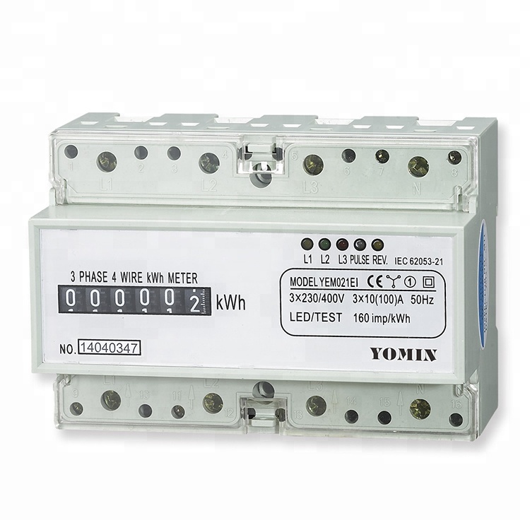 Factory Wholesale in Stock Din Rail 7p Electric Three Phase Counter Display Electric Kwh Watt Meter Energy Meters