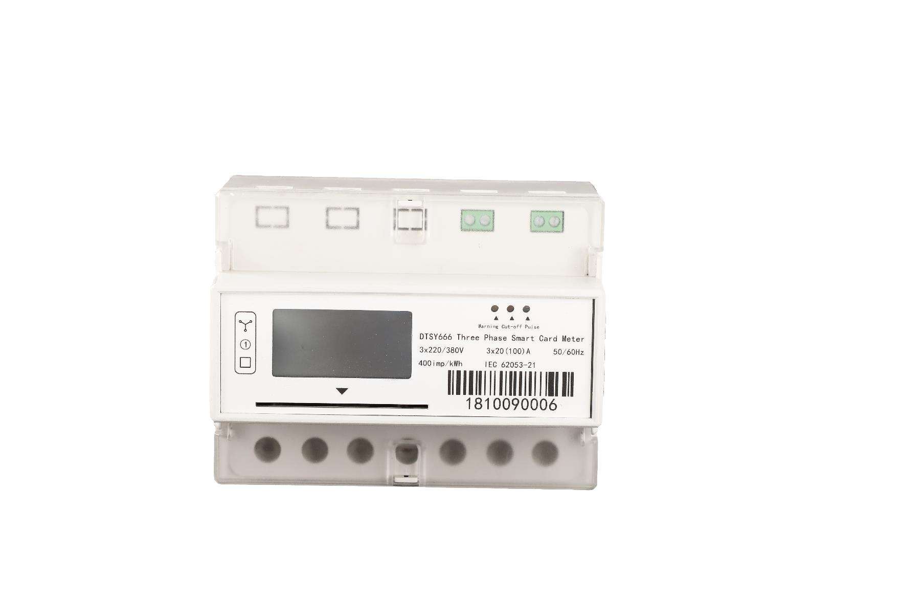 Factory Direct Sale Prepaid IC Card 3 Phase Class 1 Electricity Meter LCD Display RS485 Electric Power DIN Rail Energy Meter